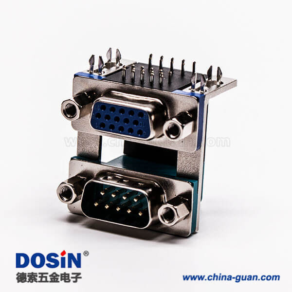 雙胞胎db頭彎式連接器9公針15母針3.08鉚鎖5.8螺絲