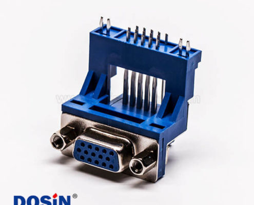 d-sub hd15針彎式母頭高架雙加強筋插孔
