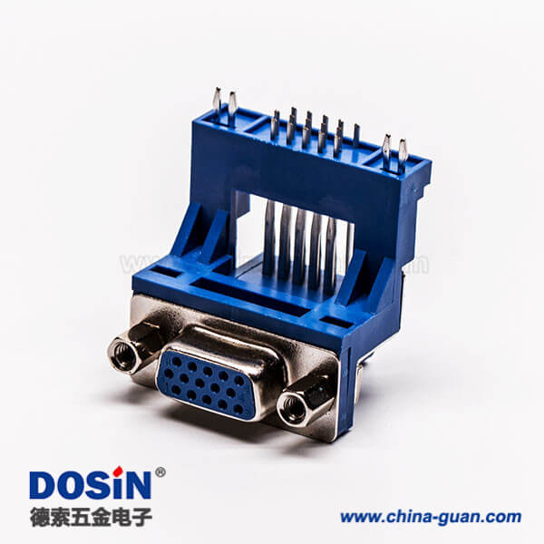 d-sub hd15針彎式母頭高架雙加強(qiáng)筋插孔