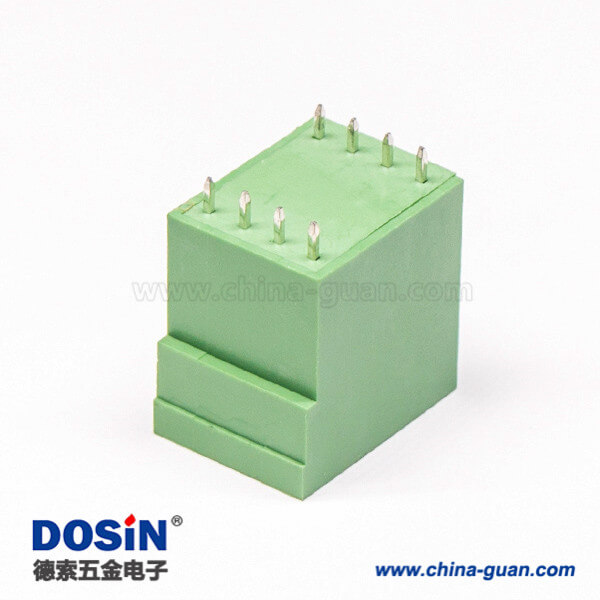 8芯接線(xiàn)端子雙排方形直式綠色接PCB板端子座