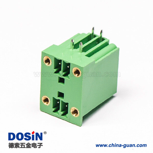 PCB綠色接線(xiàn)端子4芯直式4孔法蘭方形面板安裝穿墻式端子