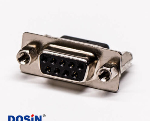 d-sub連接器9針母頭鉚鎖螺母直式插孔接PCB板