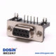 D-Sub 9鉚線式彎角焊板鉚鎖接PCB板連接器