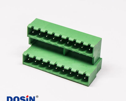 插拔式雙層接線端子18芯直式PCB板180度直插式綠色接線端子座子