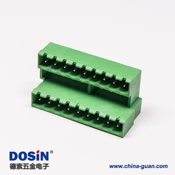 插拔式雙層接線(xiàn)端子18芯直式PCB板180度直插式綠色接線(xiàn)端子座子