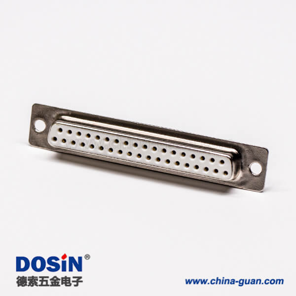 db37接口母頭直式插孔接PCB板光孔鉚合