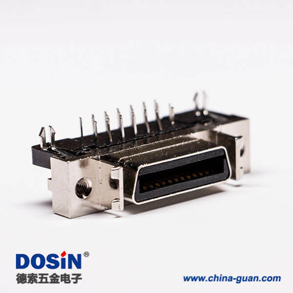 scsi母連接器26針彎式魚叉腳接PCB板