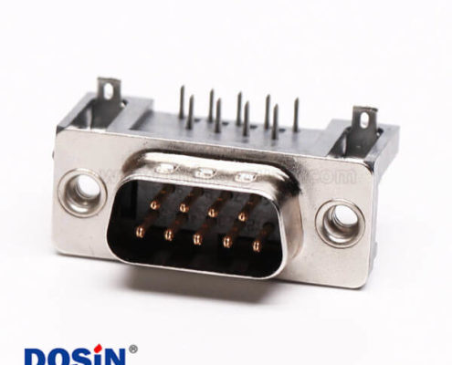 D-Sub 9針公插芯直角穿孔接PCB板連接器
