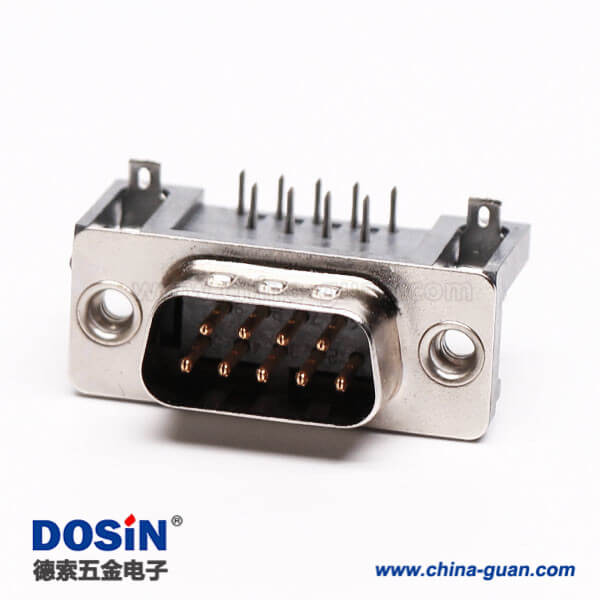 D-Sub 9針公插芯直角穿孔接PCB板連接器
