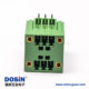 綠色接線端子6芯雙排直式穿孔帶4個(gè)螺絲孔的方形端子