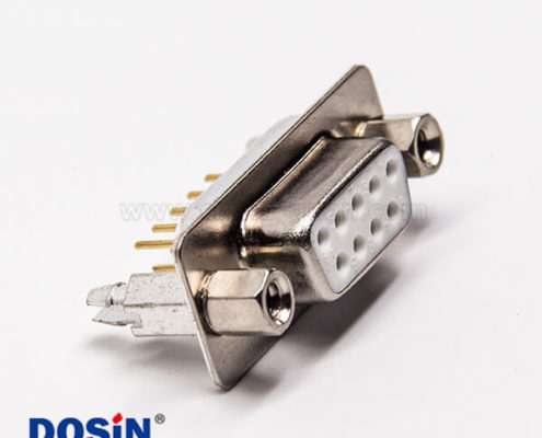 車針D sub連接器直式180度母頭鉚鎖式插板接PCB板