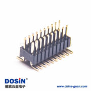 5pcs電子元件排針連接器雙排單塑彎腳排針間距1.27mm