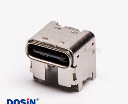 type c彎頭母頭單排墊高型SMT接板插板