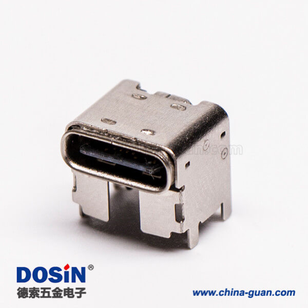 type c彎頭母頭單排墊高型SMT接板插板