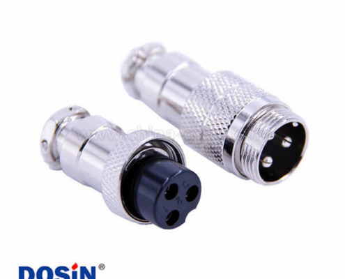 GX16 3芯對(duì)接航空插頭直式公母頭接線