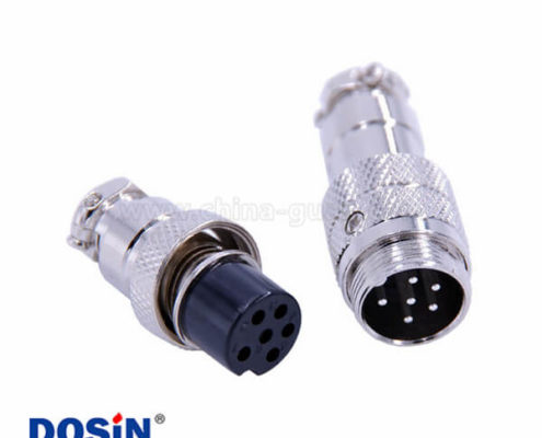 6芯航空對(duì)接插頭GX16直式金屬公母連接器