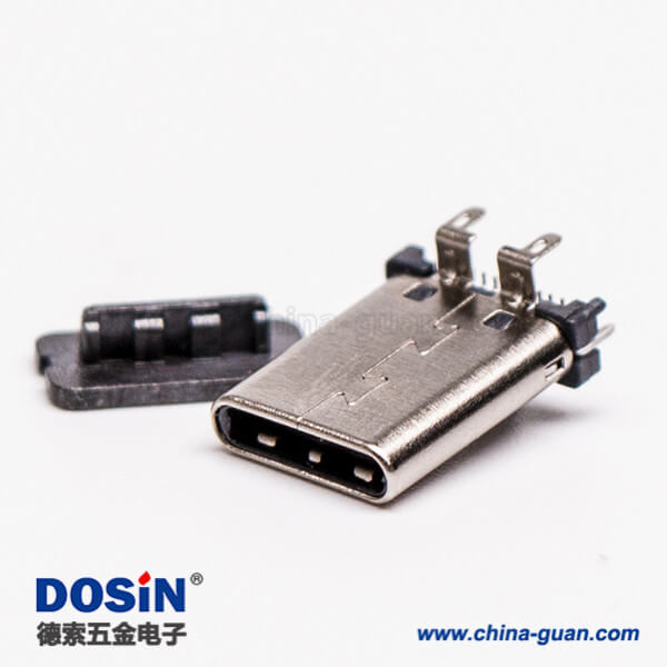 直立式公頭type-c穿孔插拔接PCB板