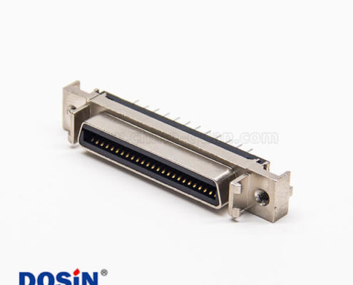 180度SCSI母頭50pinD型連接器插PCB板