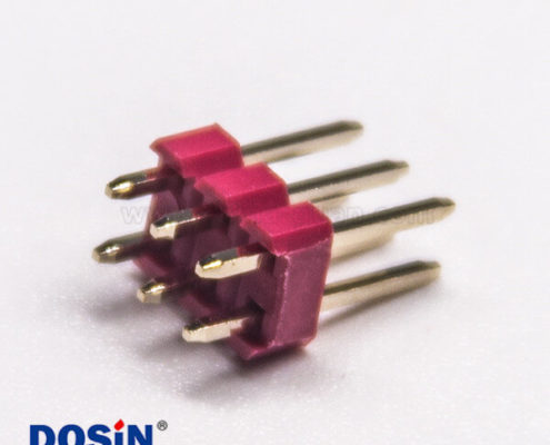 雙排 6針連接器直式插板間距2.54mm紅色塑膠10pcs