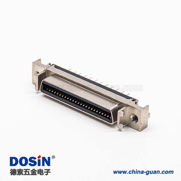 180度SCSI母頭50pinD型連接器插PCB板