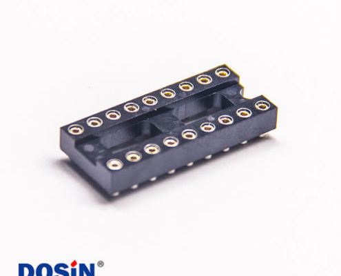 2.54圓孔IC插座雙排雙塑排母間距2.54mm貼片5pcs