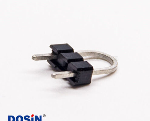 2.54單排排針U型針2pin單塑插板式