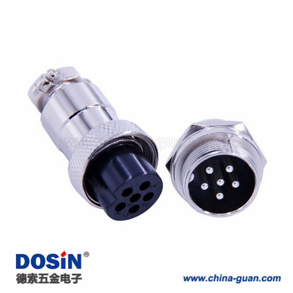 電子連接器GX20 6芯直式圓形母頭公座