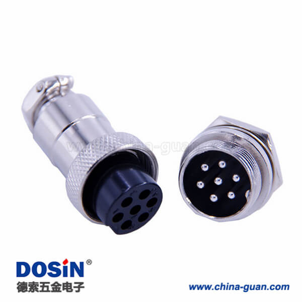 防水航空插頭GX20 7芯直式公插座母插頭