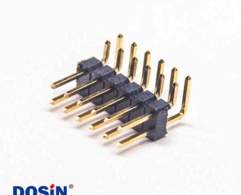 彎腳排針雙排間距2.54mm插孔2X6 pin鍍金10pcs