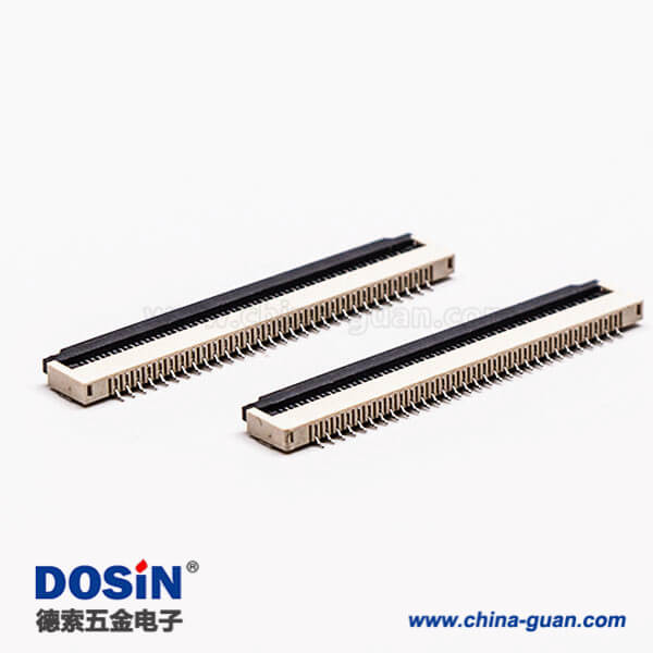 3-4 fpc排線插座1.0PH前掀蓋式注塑1.0mm下接觸2.0H