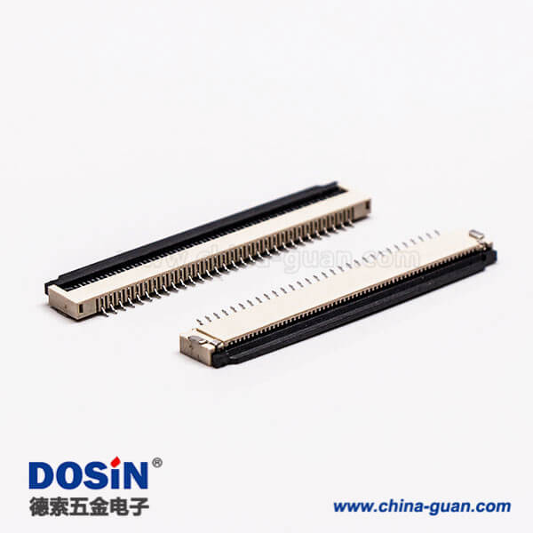 3-5 fpc排線插座1.0PH前掀蓋式注塑1.0mm下接觸2.0H