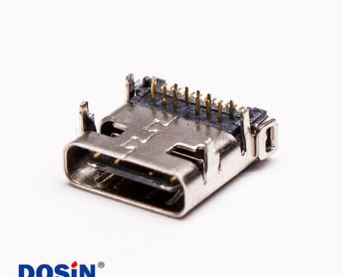 c type usb連接器3.0彎式母頭前插板后貼板