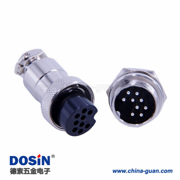 GX20圓形連接器9芯直式公母航空連接器