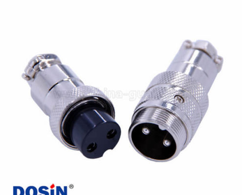 GX20航空對(duì)接插頭2芯電纜式直式公母圓形連接器