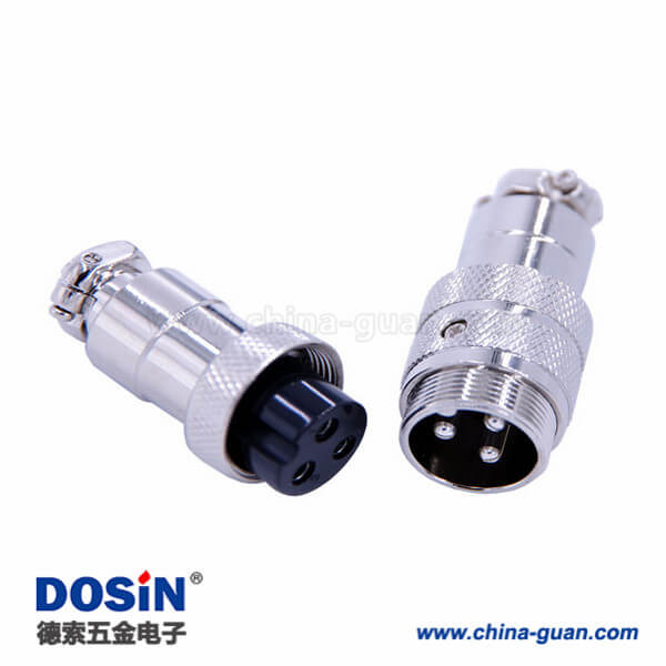 GX20對(duì)接航空插頭3芯接線式直式電子連接器