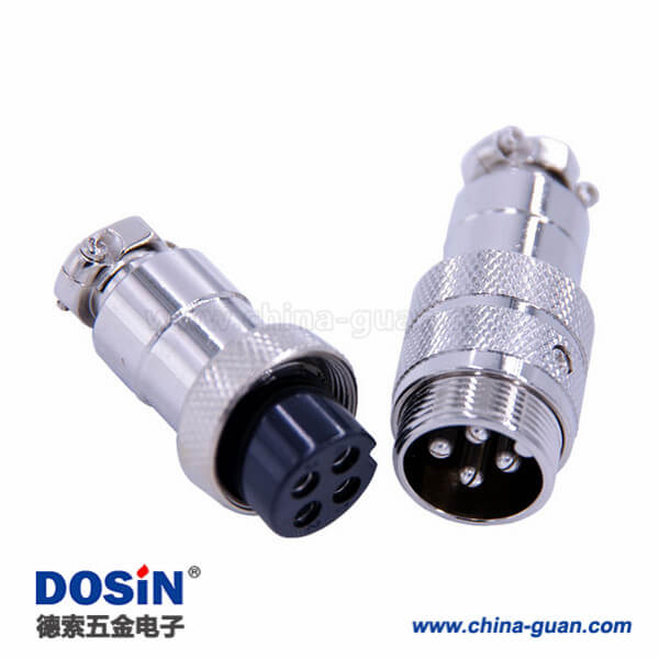 GX20航空插頭接線4芯直式對(duì)接公母連接器