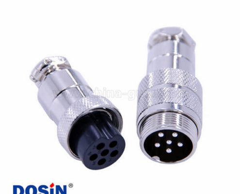 6芯電纜線連接器GX20直式公母航空插頭接線