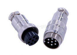 防水連接器7芯GX20直式對接航空插頭公母