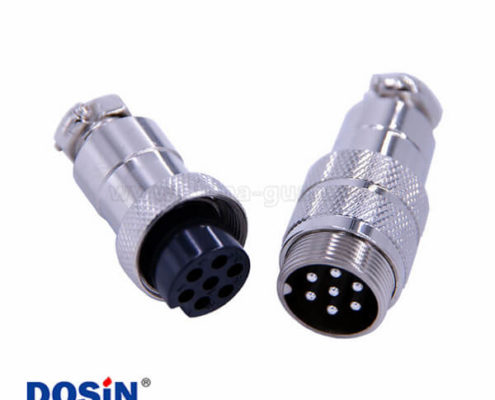 防水連接器7芯GX20直式對接航空插頭公母