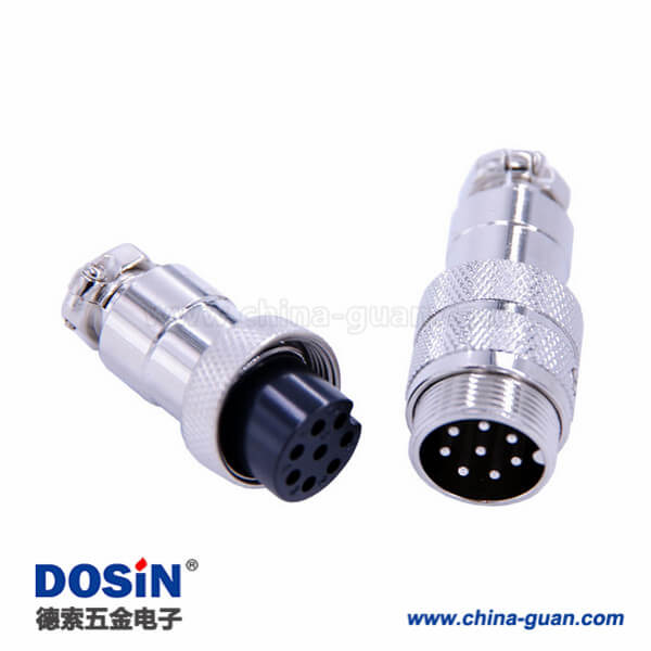 GX20 8芯連接器直式對(duì)接公母航空連接器