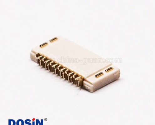 臥式fpc排線插座12pin5mm無(wú)鎖雙面接1.0H