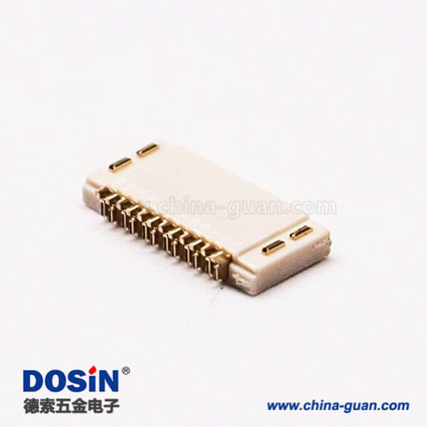 臥式fpc排線插座12pin5mm無(wú)鎖雙面接1.0H