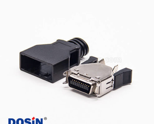 按鍵式SCSI連接器直式公頭20pin按鍵式黑色外殼焊接按鍵式SCSI連接器直式公頭20pin按鍵式黑色外殼焊接