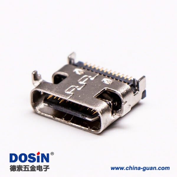 usb type c連接器母頭彎式SMT接PCB板