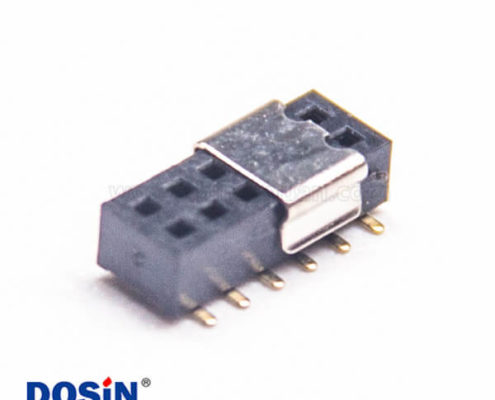 3pcs 1.27雙排貼片排母直式單塑180度母座