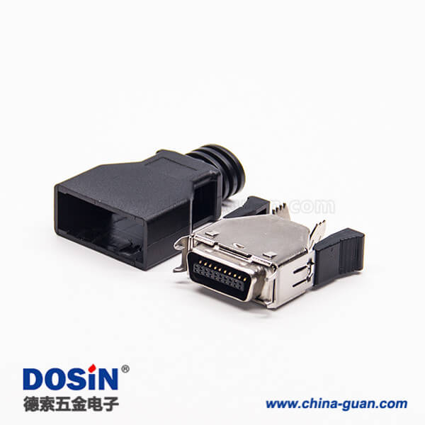 按鍵式SCSI連接器直式公頭20pin按鍵式黑色外殼焊接按鍵式SCSI連接器直式公頭20pin按鍵式黑色外殼焊接