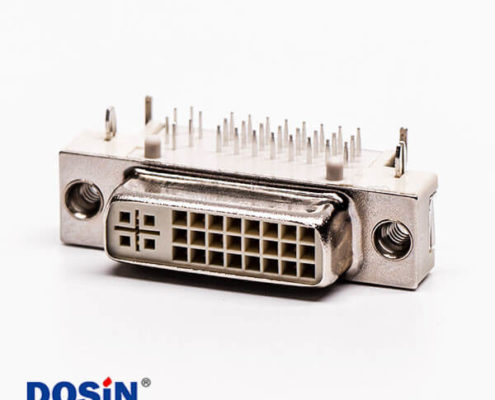 dvi接口pcb板彎角母頭插板帶魚叉穿孔