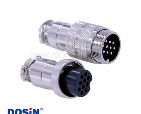 10芯電纜航空插頭直式GX20對接圓形公母連接器