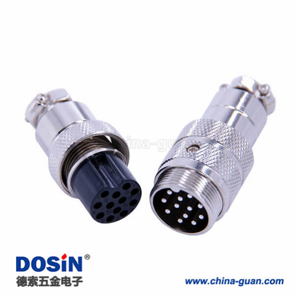 12芯對(duì)接航空插頭連接器GX20公母電子連接器直式