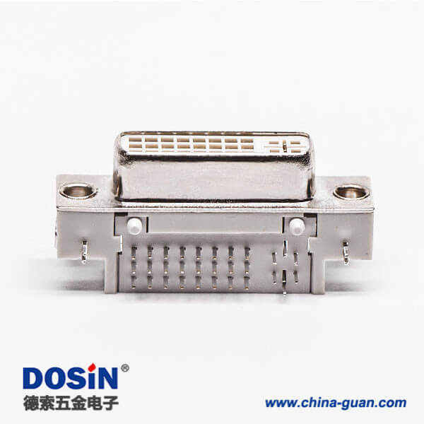 43-2 dvi面板安裝24+5母頭彎式插板帶魚叉接PCB板